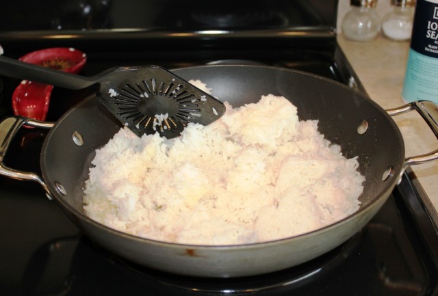 rice in a pan